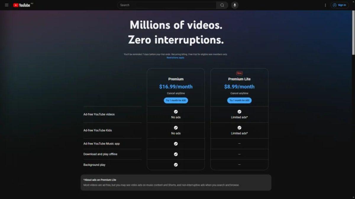 Artık Daha Ucuza Reklamsız YouTube İzleyebileceğiz: İşte Yeni YouTube Premium Lite’ın Özellikleri