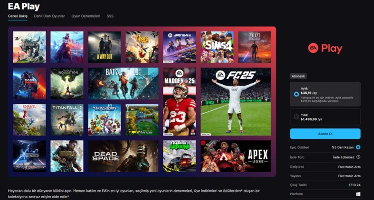 Onlarca Oyunu Ücretsiz Oynayabileceğiniz EA Play, Epic Games’e Geldi: İşte Fiyatı!