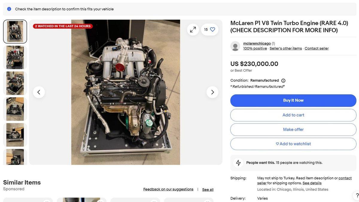 1.000 Beygirlik McLaren P1 LM Motoru, 