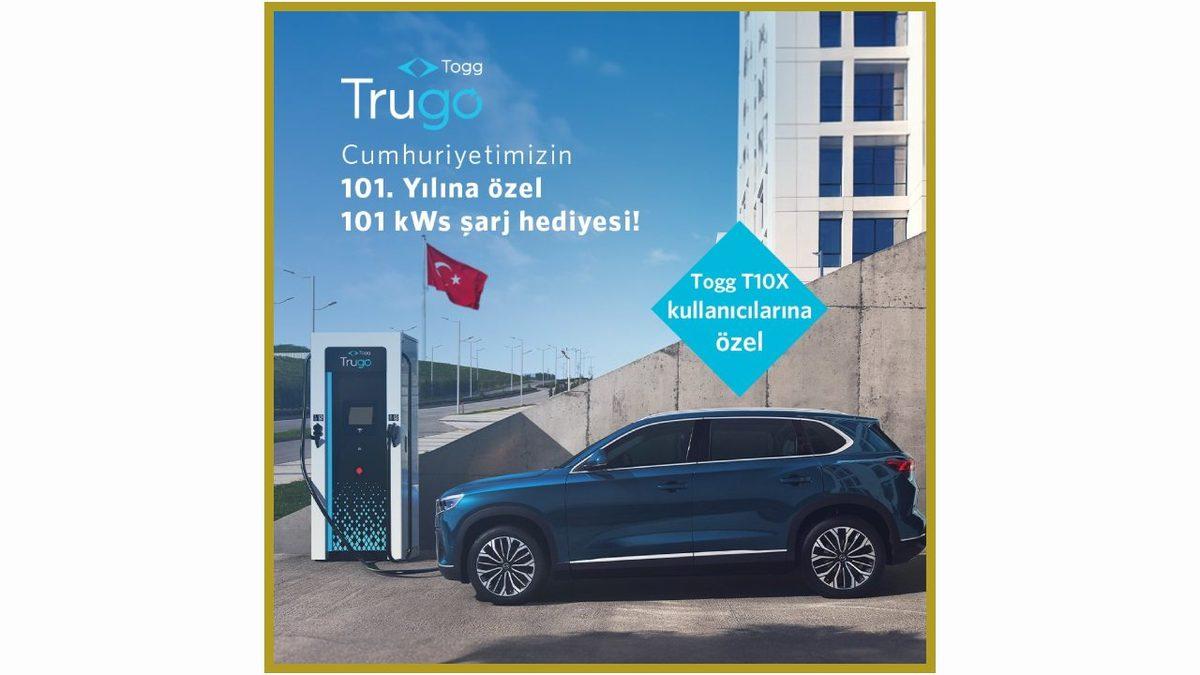 Togg, Cumhuriyet Bayramı’na Özel 101 kWs Şarj Hediye Ediyor!