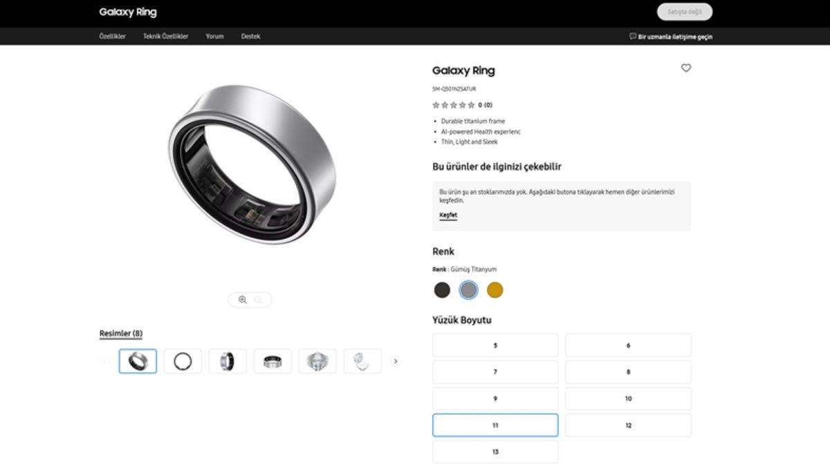 Samsung’un Akıllı Yüzüğü Galaxy Ring’in Türkiye Sayfası Yayımlandı (Fiyatı Hariç Her Şey Belli Oldu)