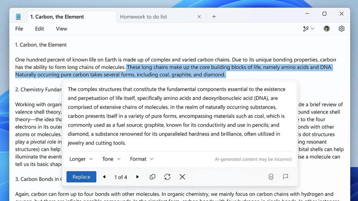 39 Yıllık Microsoft NotePad Uygulamasına Yapay Zekâ Desteği Geliyor: İşte Yetenekleri