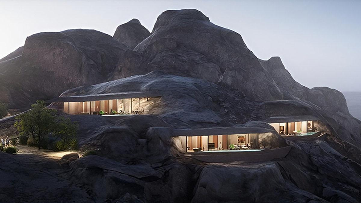 Suudi Arabistan’ın Bir Dağın İçine Gizlenmiş Gibi Görünen Mimarisiyle Dikkat Çeken Projesi: Desert Rock Resort