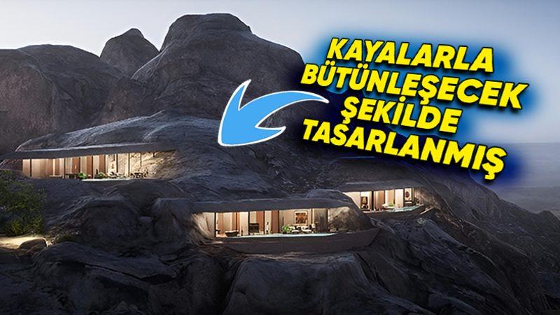 Suudi Arabistan’ın Bir Dağın İçine Gizlenmiş Gibi Görünen Mimarisiyle Dikkat Çeken Projesi: Desert Rock Resort