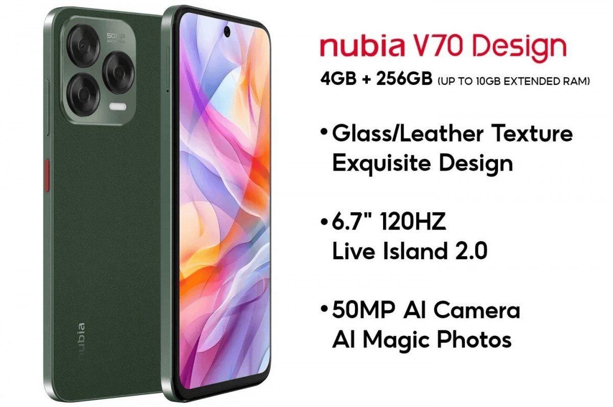 Deri Arka Panele Sahip Bütçe Dostu Telefon Nubia V70 Design Tanıtıldı: İşte Özellikleri