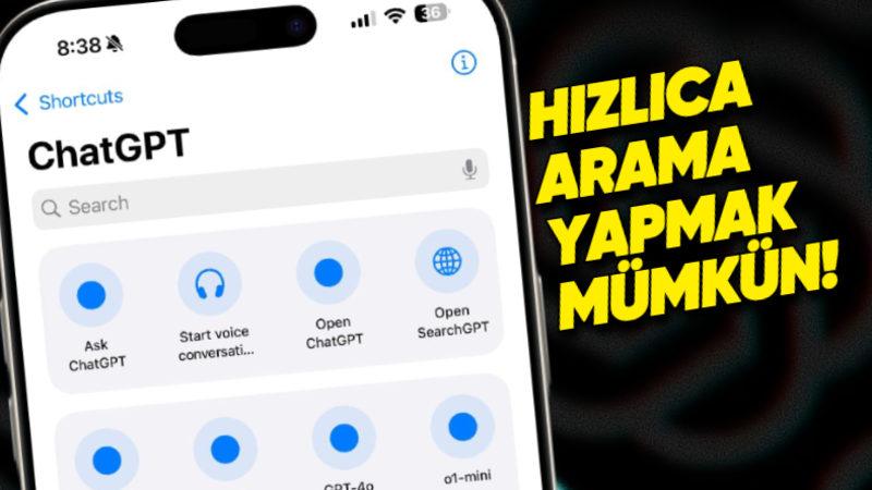 OpenAI Yapay Zekâ Arama Motoru SearchGPT’yi iPhone’ların Kestirmeler Uygulamasına Ekledi