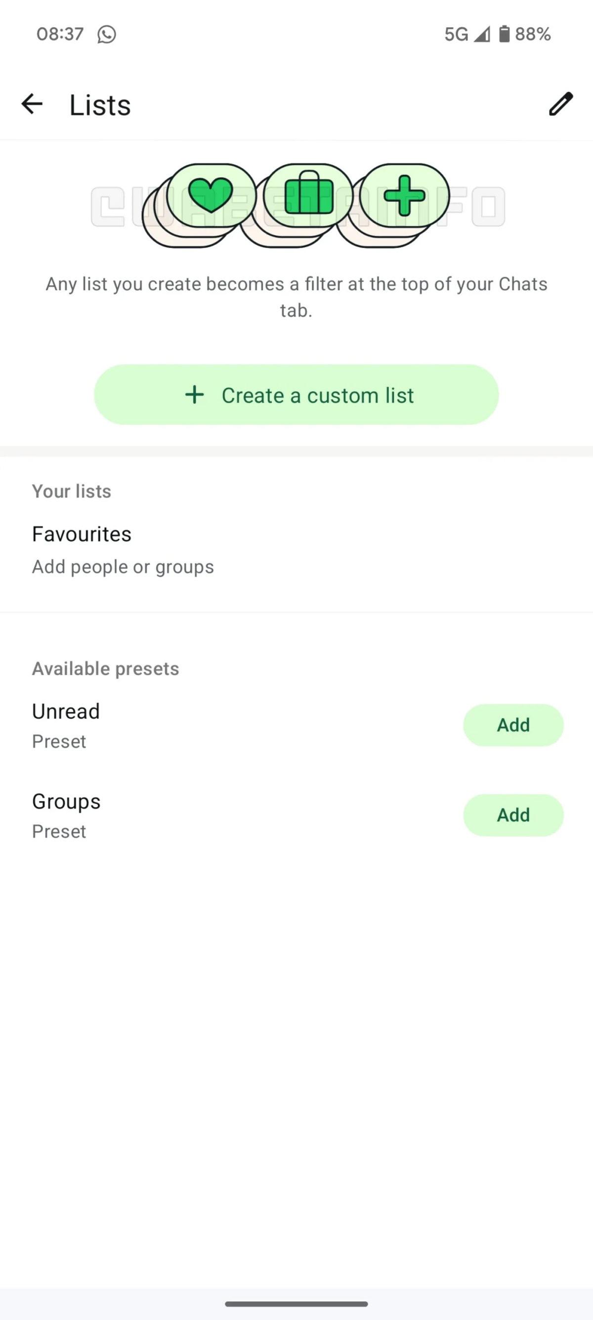 WhatsApp’ın Sohbet Sayfasına Listeler Özelliği Geliyor