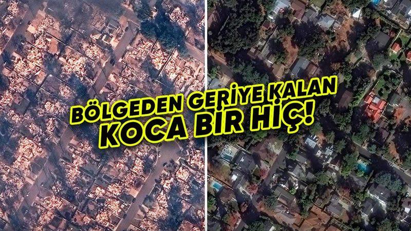 Los Angeles’ta Çıkan Devasa Yangının Öncesi ve Sonrasını Gösteren Uydu Görüntüleri Paylaşıldı