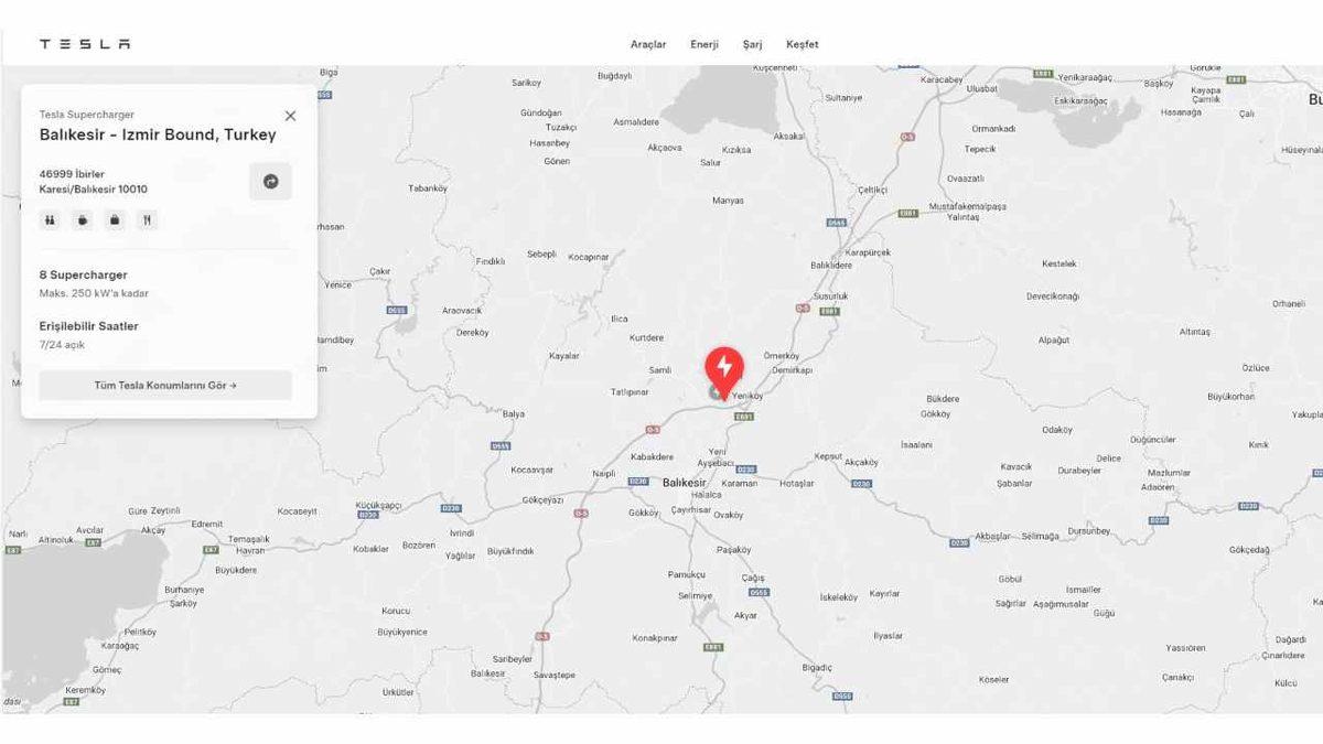 Tesla Türkiye’deki Supercharger Ağına Bir Yenisini Daha Ekledi: Bu Seferki Nerede?