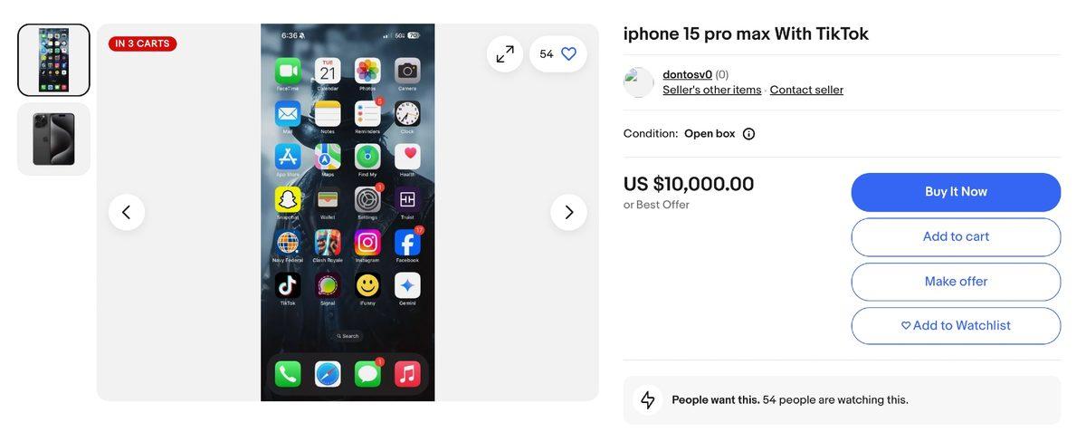 ABD’de TikTok Yüklü iPhone’lar 900 Bin TL’ye 2. El Alışveriş Sitelerinde Satışa Çıktı