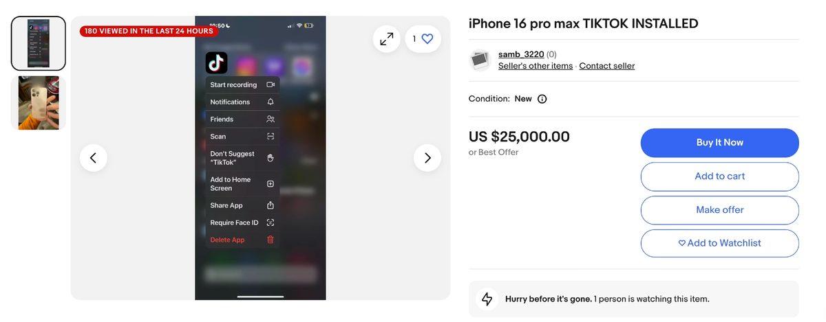 ABD’de TikTok Yüklü iPhone’lar 900 Bin TL’ye 2. El Alışveriş Sitelerinde Satışa Çıktı