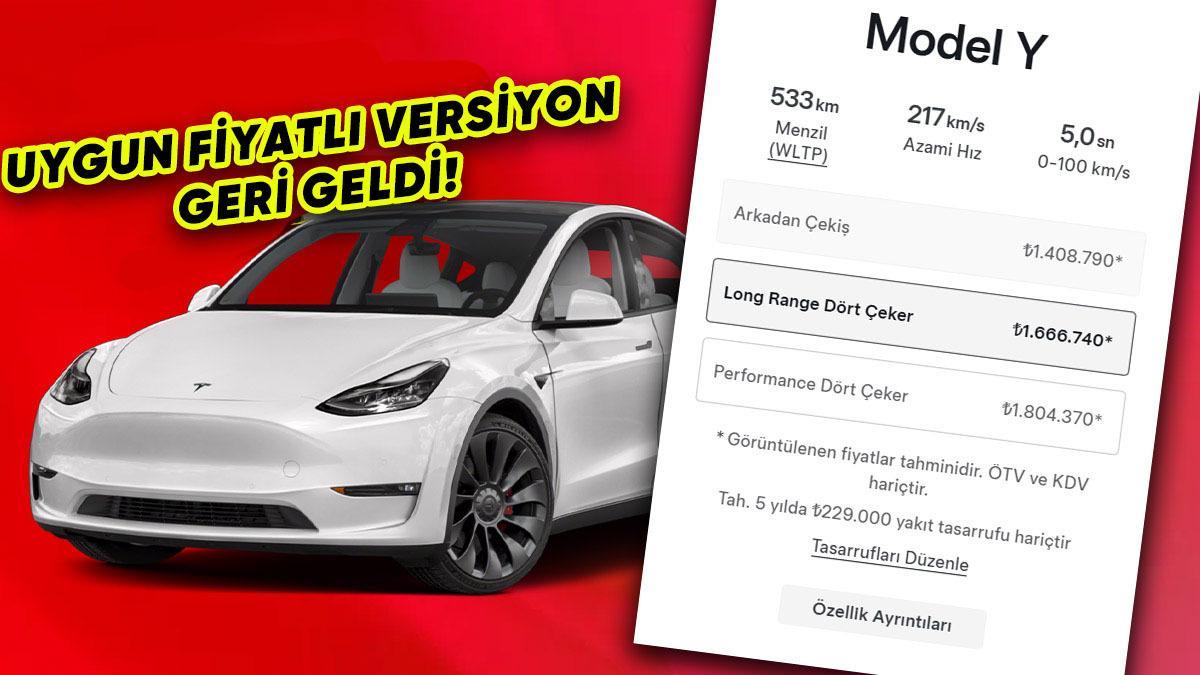 Rahat Bir Nefes Alabiliriz: Uygun Fiyatlı Tesla Model Y Satışları Yeniden Başladı