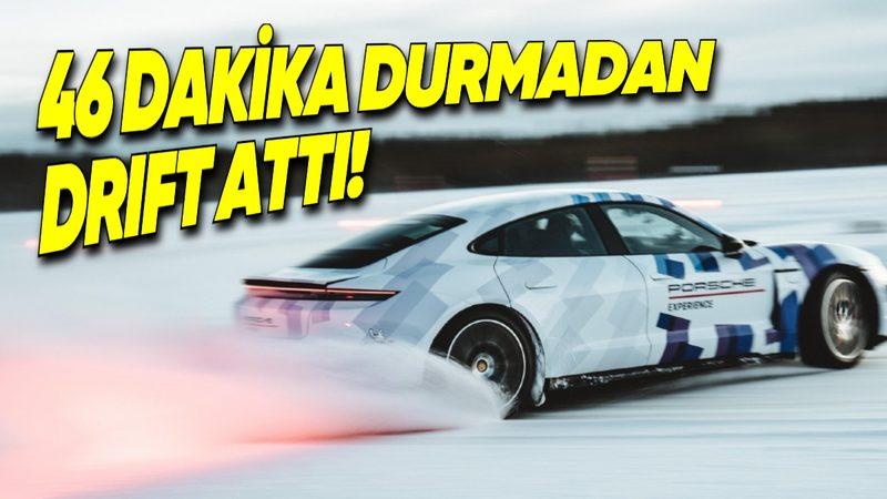 Porsche Taycan, 46 Dakika Aralıksız Drift Atarak Rekor Kırdı