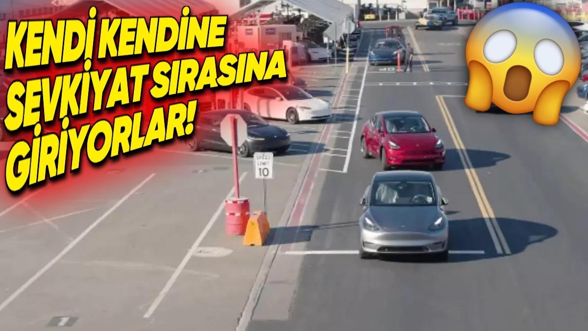 Tesla Otomobillerin Kendi Kendine Fabrikadan Çıkıp Sevkiyat Sırasına Girdiği Video Gündem Oldu[Video]