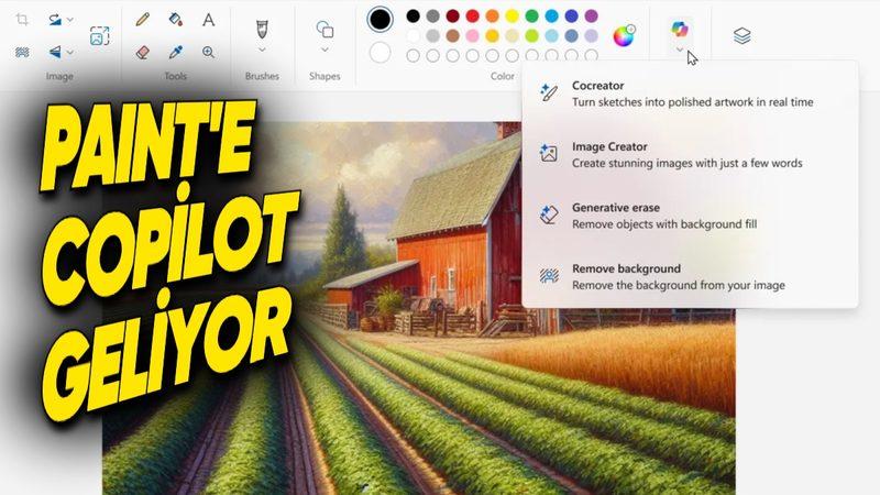 Microsoft’un Yapay Zekâ Modeli Copilot, Şimdi de Paint’e Geliyor!