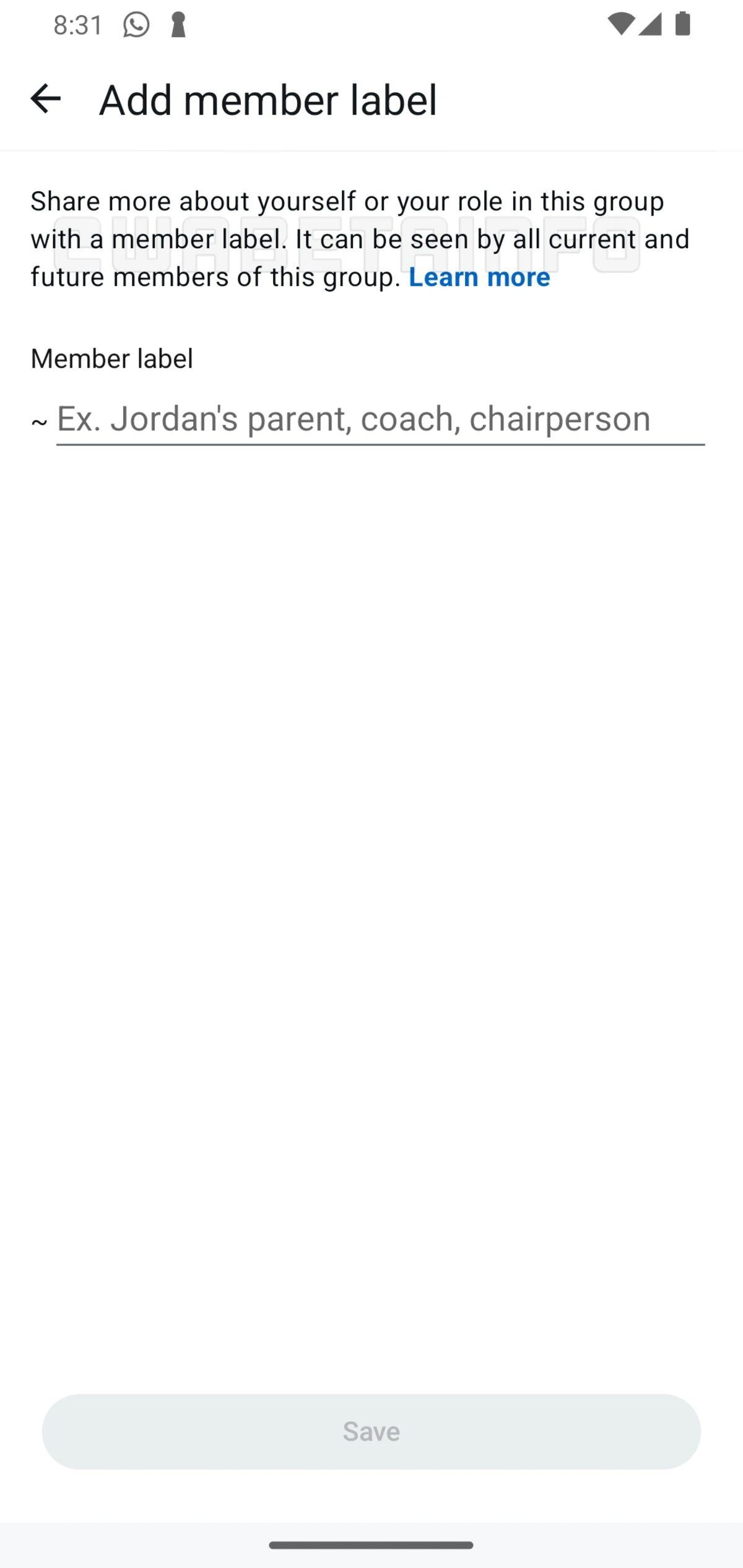 WhatsApp, Bulunduğunuz Gruptaki 