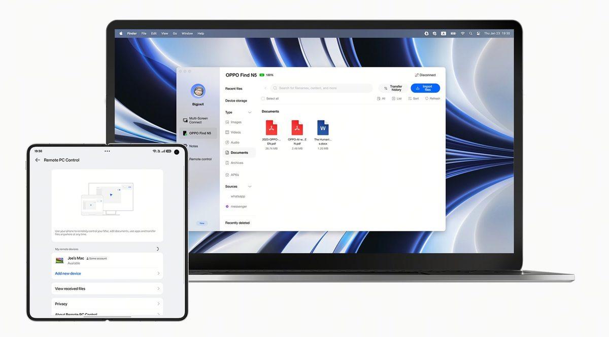 Artık Her MacBook Kullanan iPhone Almak Zorunda Kalmayacak: Katlanabilir Telefon OPPO Find N5, Mac’leri Uzaktan Kontrol Edebilecek