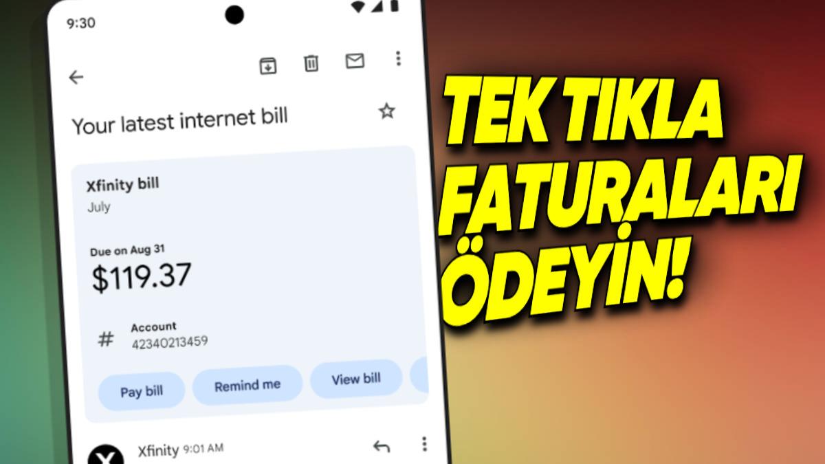 Gmail’e Fatura Ödeme Özelliği Geldi