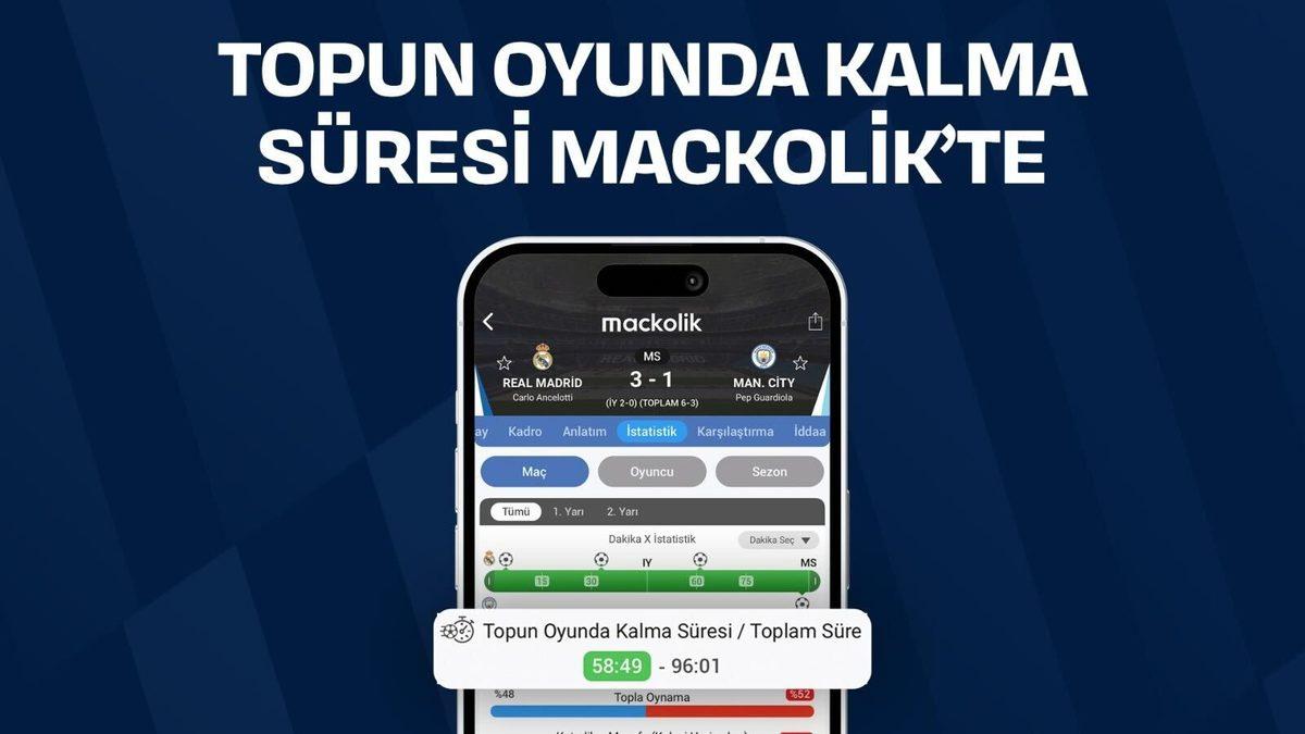 Maçkolik’ten Yeni Özellik: Topun Oyunda Kalma Süresi