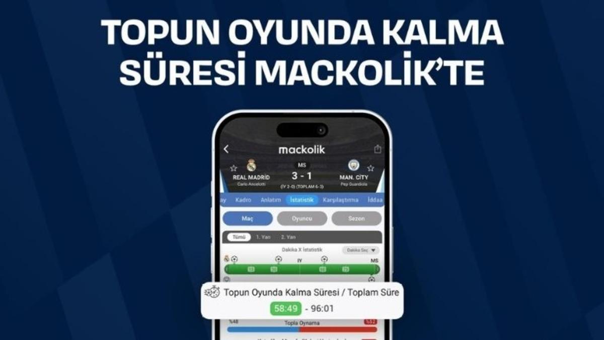 Maçkolik’ten Yeni Özellik: Topun Oyunda Kalma Süresi