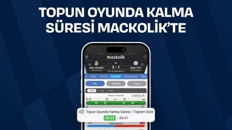 Maçkolik’ten Yeni Özellik: Topun Oyunda Kalma Süresi