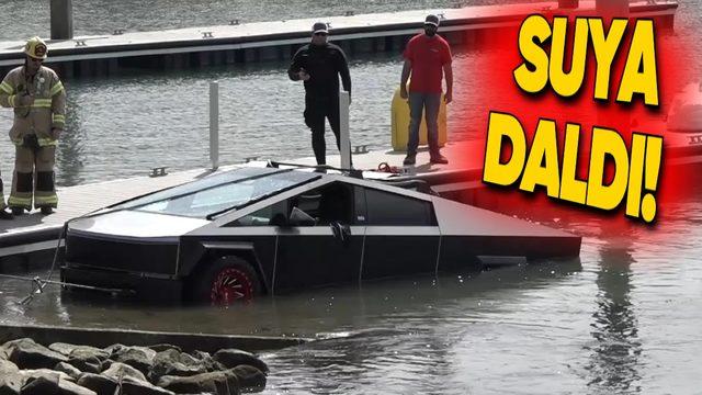 Elon Musk’ın Sözüne Güvenen Tesla Cybertruck Sahibi, Arabayla Denize Daldı: Battı [Video]