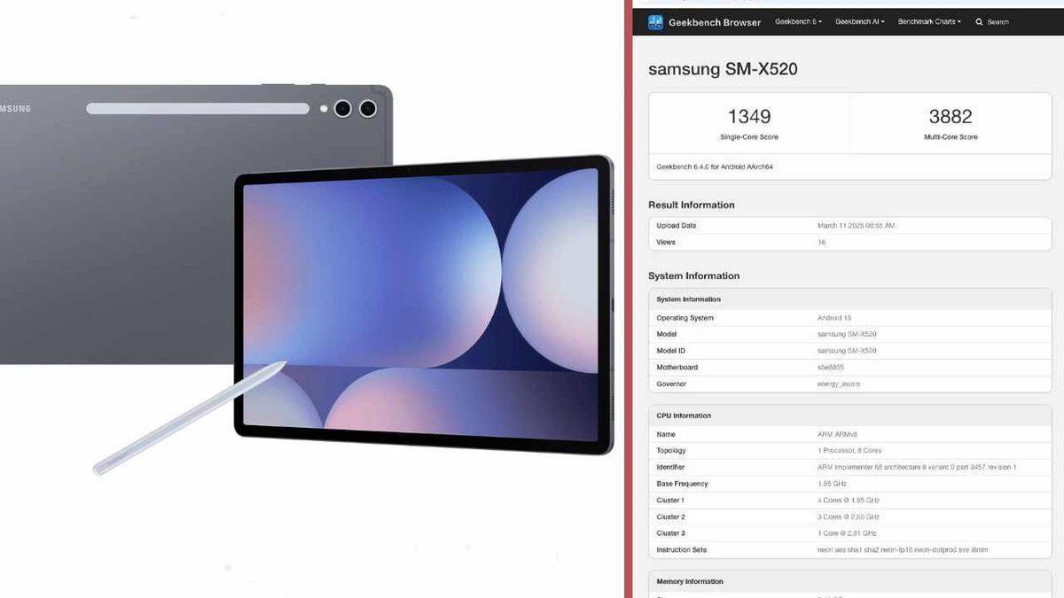 Samsung’un Yeni Tableti Galaxy Tab S10 FE’nin Geekbench Sonucu Ortaya Çıktı!