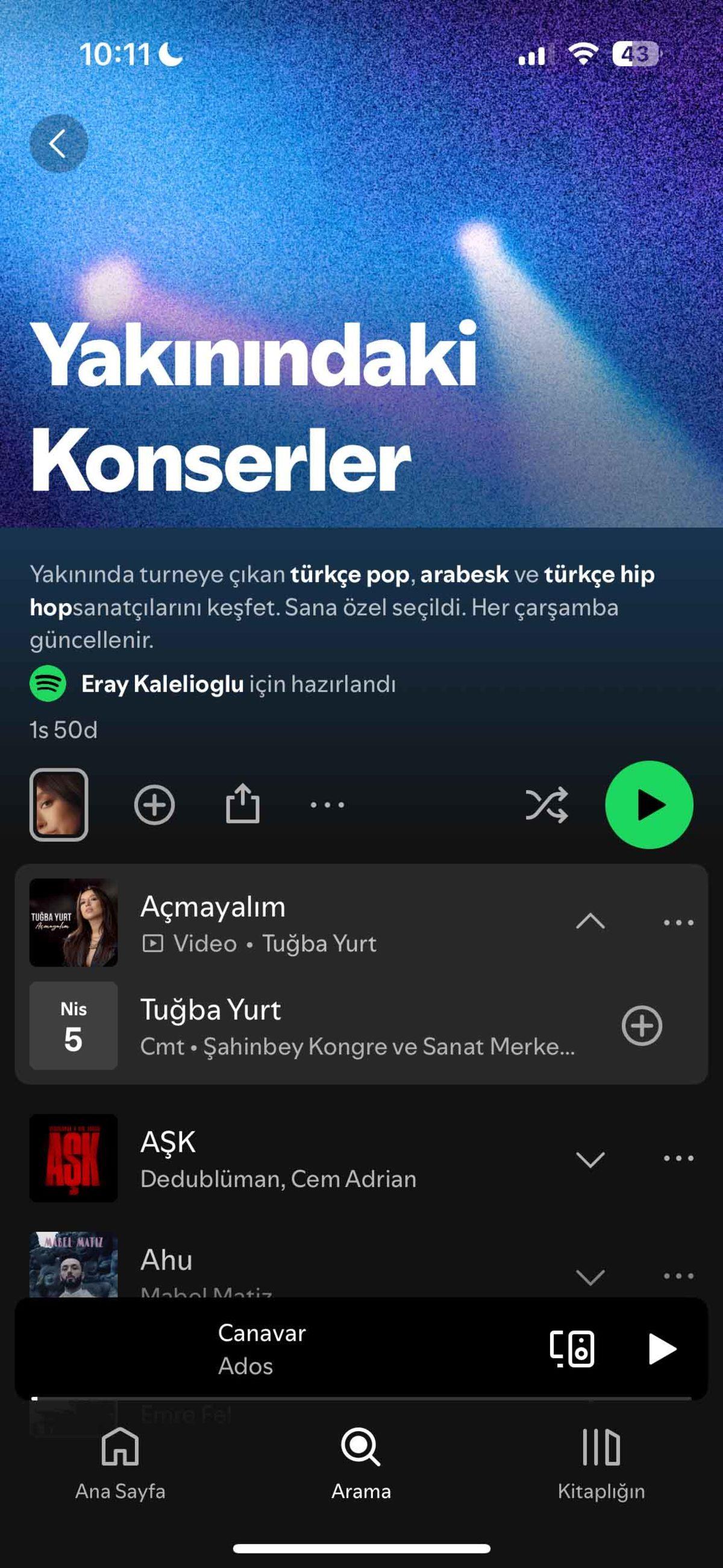 Spotify, Konser Konser Gezenlerin Bağımlısı Olacağı Yeni Özelliğini Duyurdu