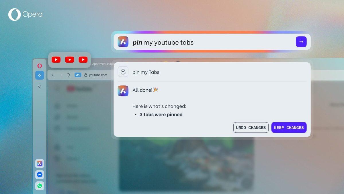 Opera, Yapay Zekânın Tarayıcınızı Sizin Yerine Kontrol Etmesine İzin Verecek