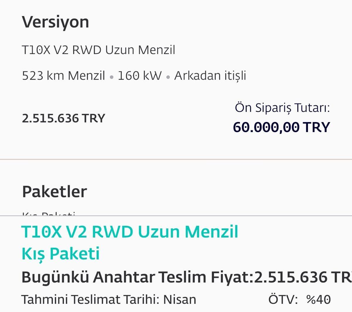 Togg T10X’in Uzun Menzil Kış Paketi %40’lık ÖTV Dilimine Girdi