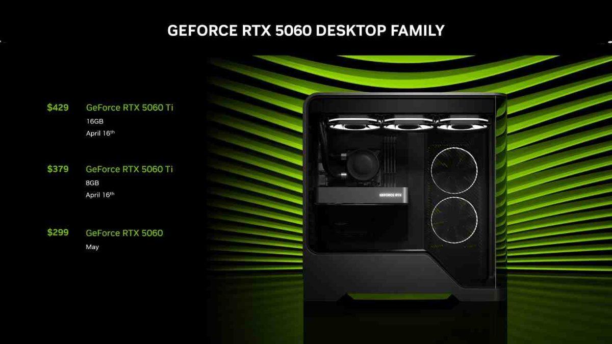 NVIDIA RTX 5060 ve RTX 5060 Ti Resmen Duyuruldu: İşte Fiyatı ve Özellikleri!