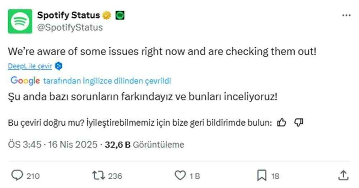 Spotify Çöktü: Uygulamaya Erişim Sorunu Yaşanıyor!