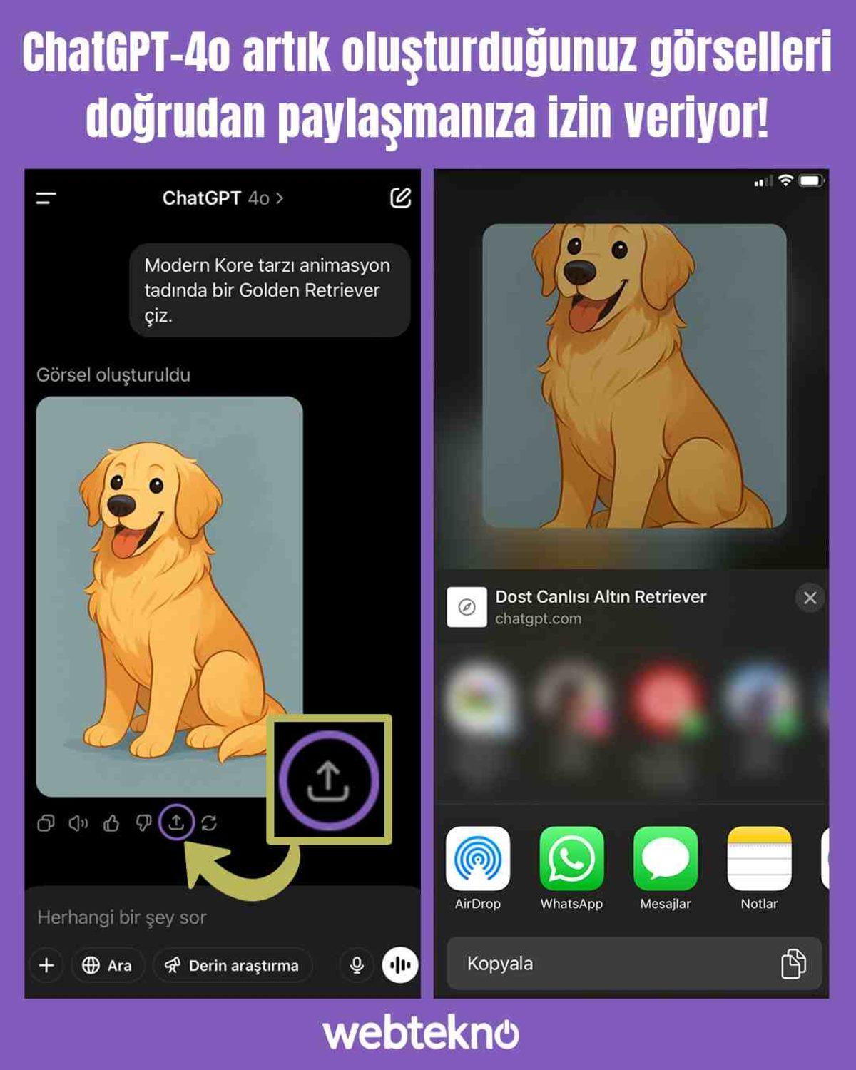 ChatGPT Görselleri İçin İşler Daha da Kolaylaştı: Artık Doğrudan Paylaşılabiliyor!