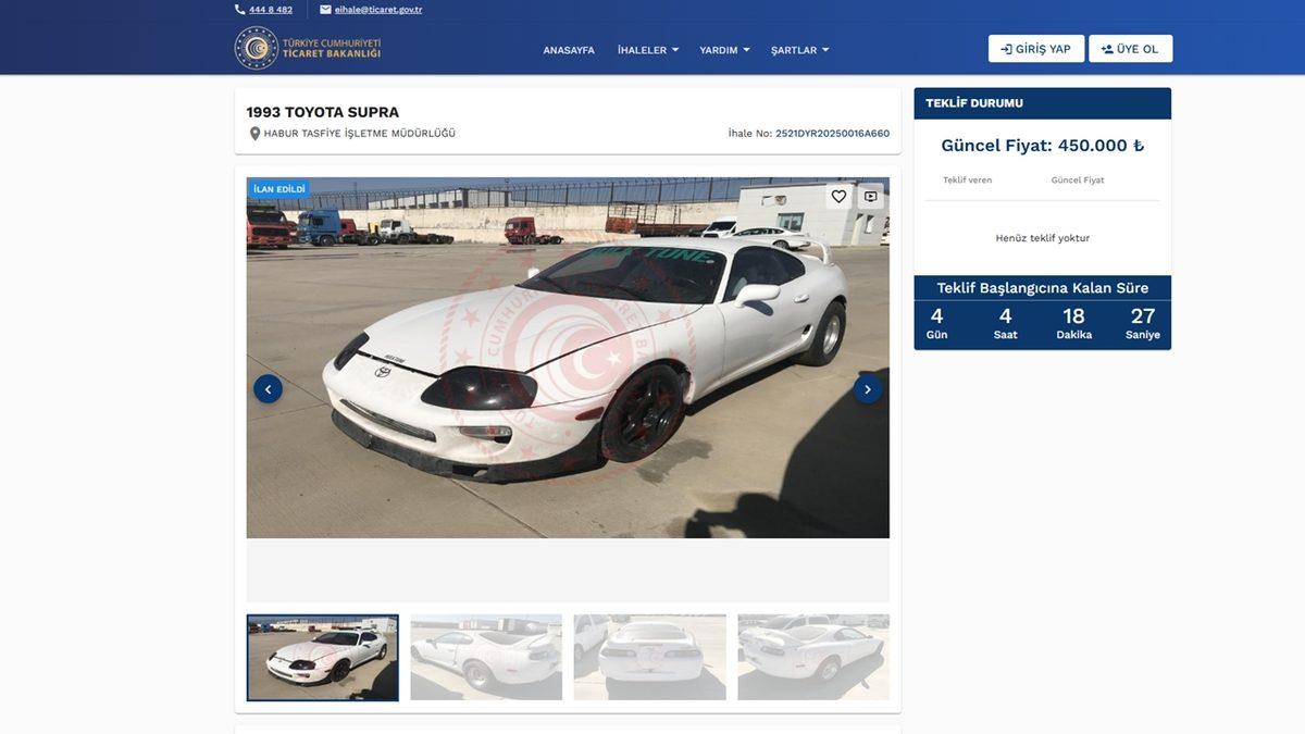 Zamanının İkonik Toyota Supra’sı E-ihale ile Satışa Çıkarıldı (Bu Fiyata Bebek Gibi)