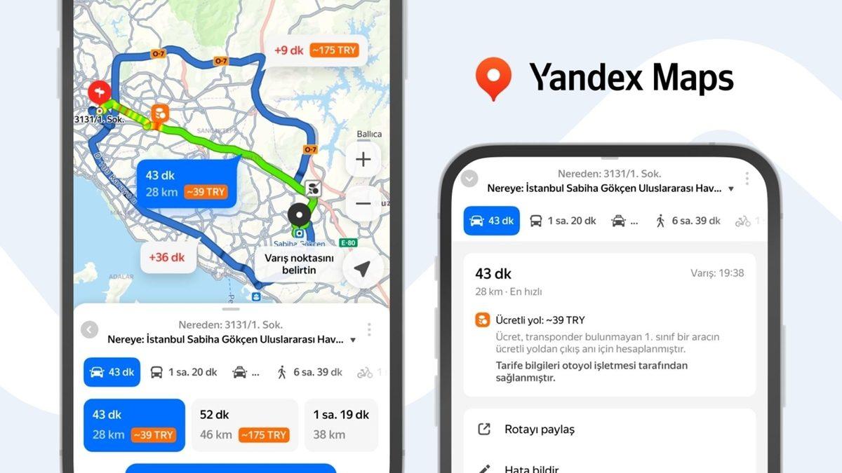 Yola Çıkmadan Yolculuğunuzun Ücretini Öğrenebileceksiniz: Yandex Maps’e Yol Ücretleri Özelliği Geldi!