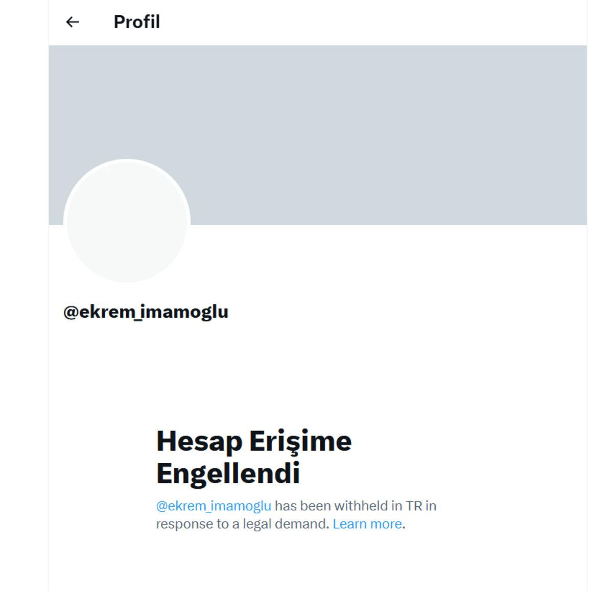 X, Ekrem İmamoğlu’nun Hesabını Türkiye’de Engelledi