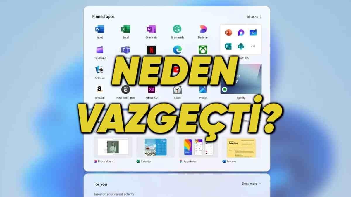 Böyle de Olabilirdi: Microsoft, Windows 11’in Başlat Menüsü İçin Reddedilen Tasarım Fikirlerini Paylaştı