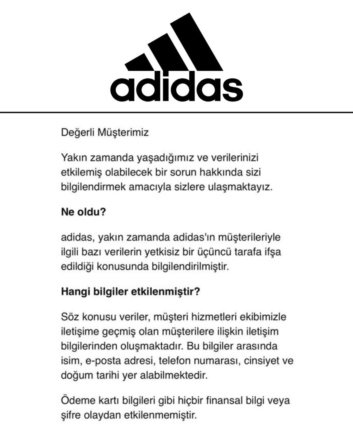 Adidas Türkiye Siber Saldırıya Uğradı: Müşterilerin Kişisel Verileri Çalındı!