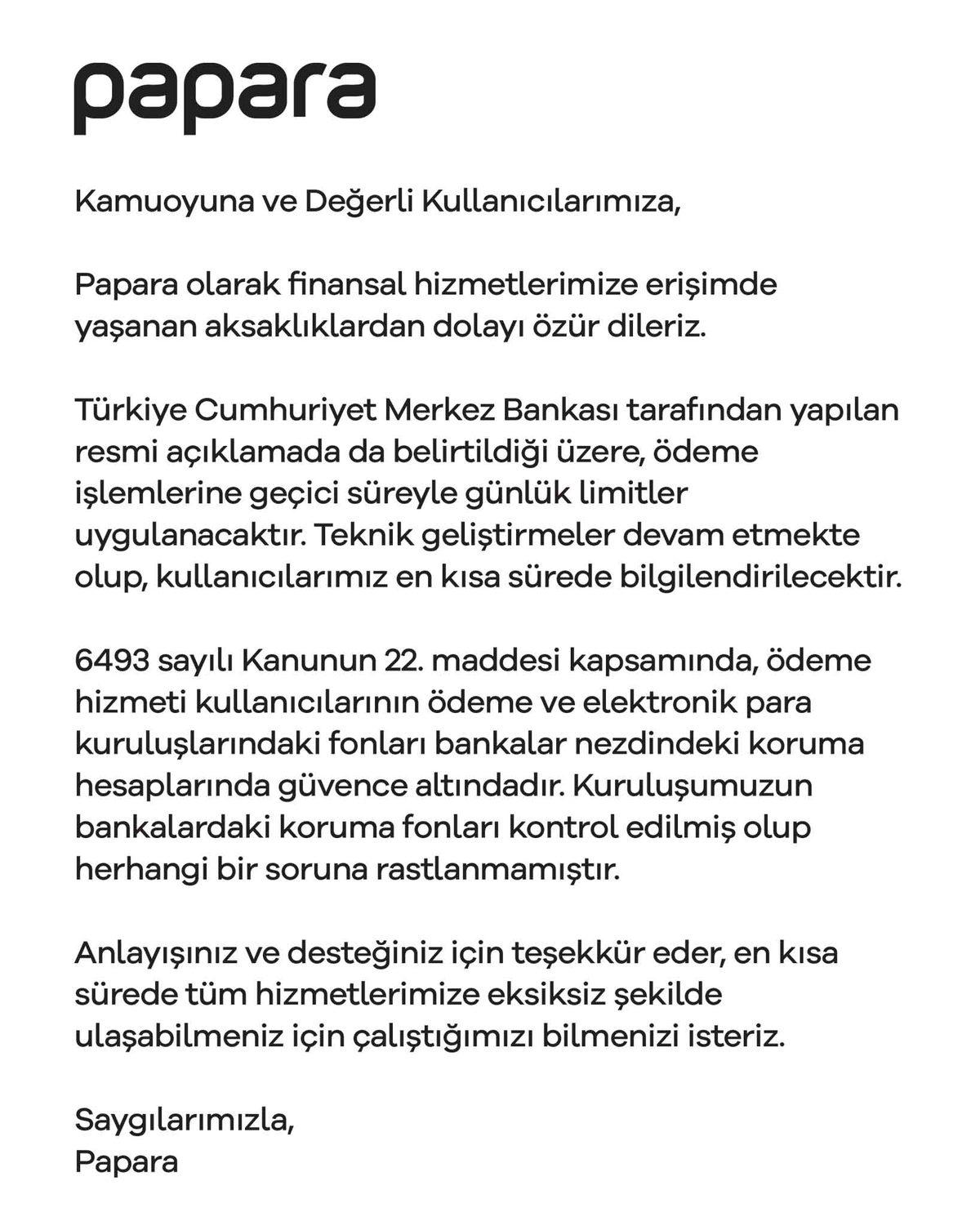 Kayyum Atanan Papara’dan Yaşanan Teknik Aksaklıklarla İlgili Resmî Açıklama