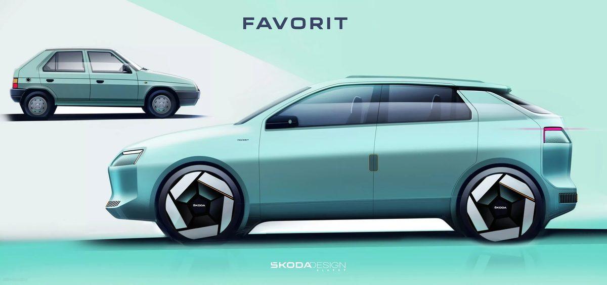 Efsane Hatchback Skoda Favorit, Modern Bir Elektrikli Konsept Olarak Yeniden Tasarlandı
