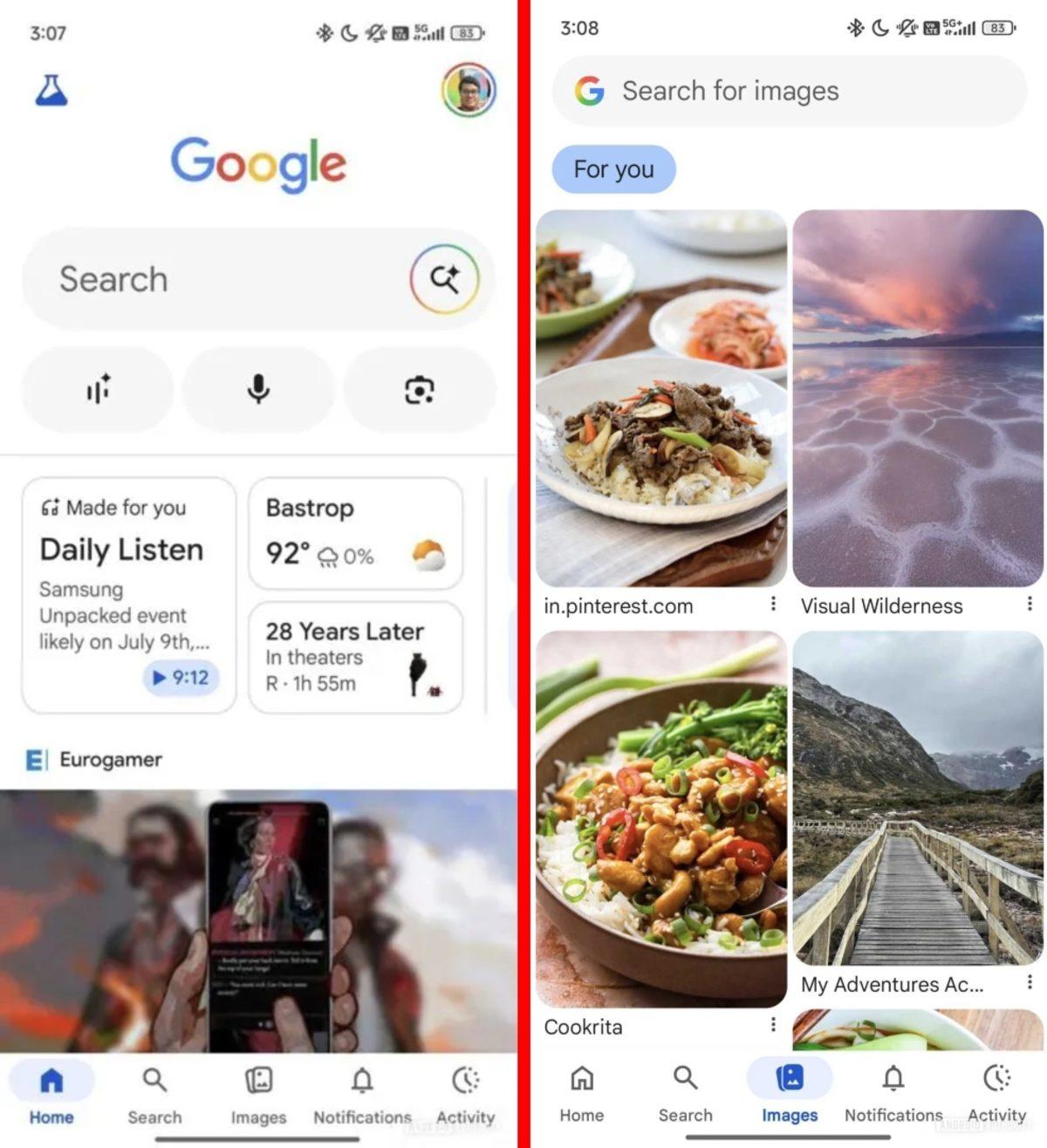 Google Uygulamasına Pinterest Benzeri