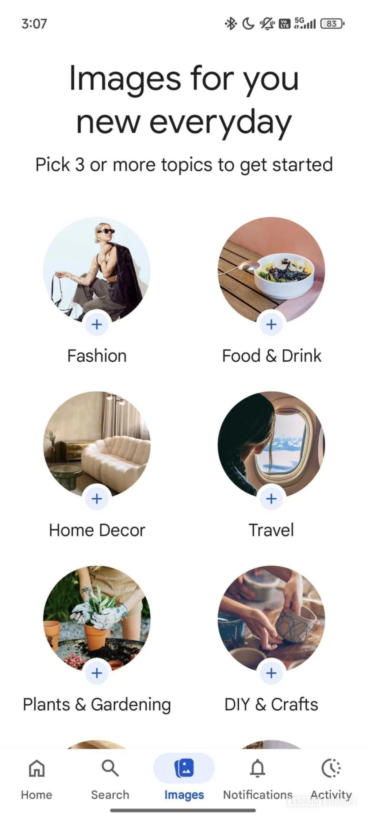 Google Uygulamasına Pinterest Benzeri
