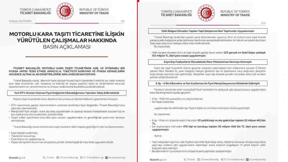 Ticaret Bakanlığı, ÖTV Düzenlemesi Sonrası Zam Yapana Ceza Keseceğini Açıkladı