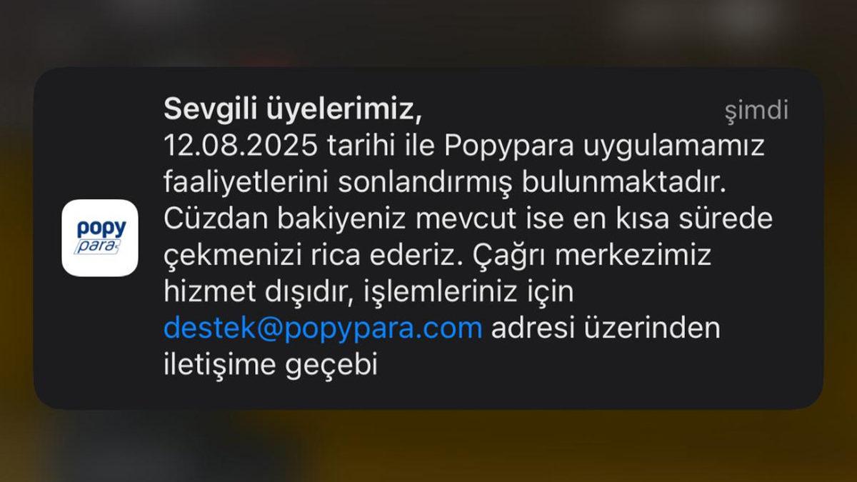 Papara Rakibi Popy Para, Kapandığını Açıkladı: Uygulamada Kalan Paraya Ne Olacak?