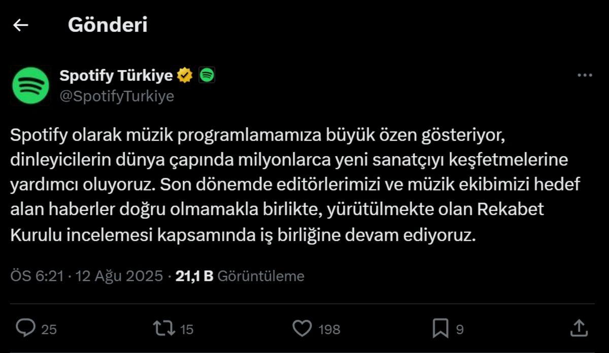 Spotify Türkiye’den Editörlere Rüşvet ve Bot İddialarına İlişkin Açıklama Geldi