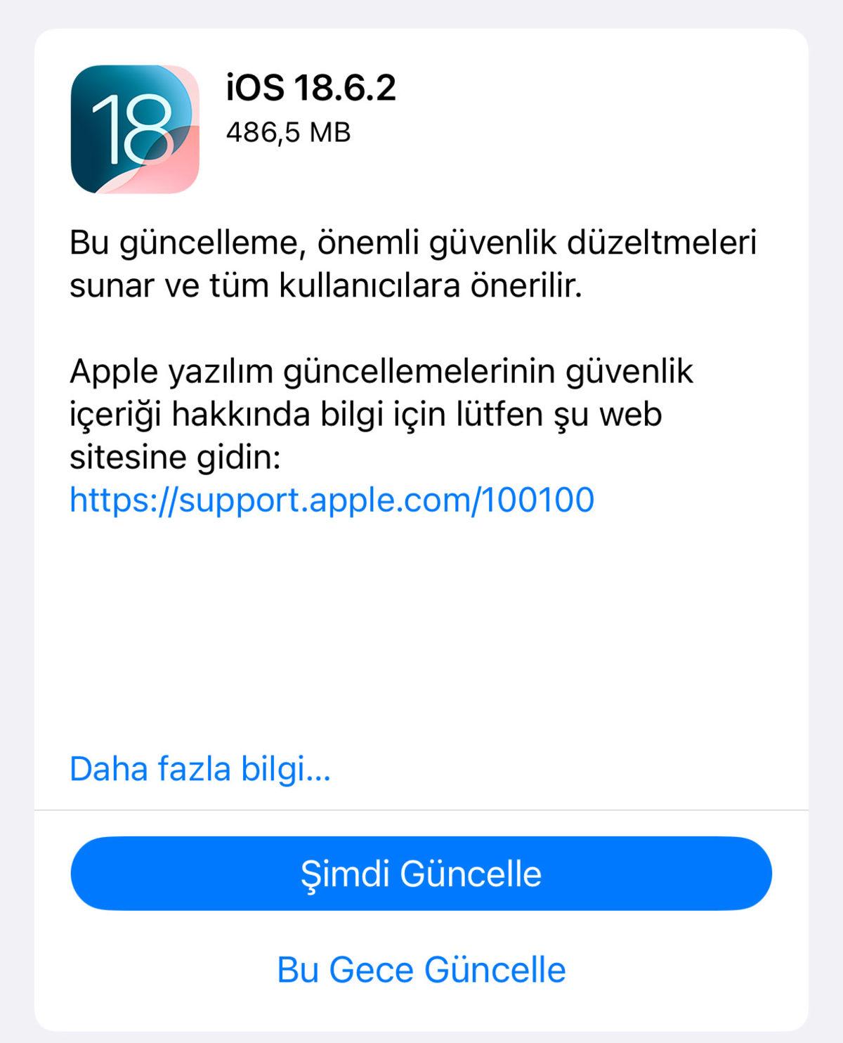 iPhone’unuzu Acil Güncelleyin: Apple, iOS 18.6.2 Güncellemesini Yayımladı!