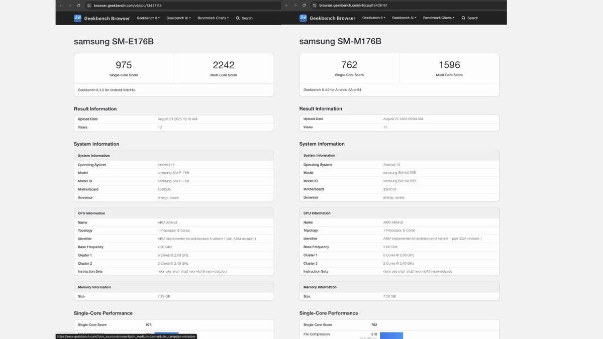 Samsung’un Yeni Galaxy F17 ve M17 Modelleri ile İlgili Detaylar Geekbench’te Ortaya Çıktı