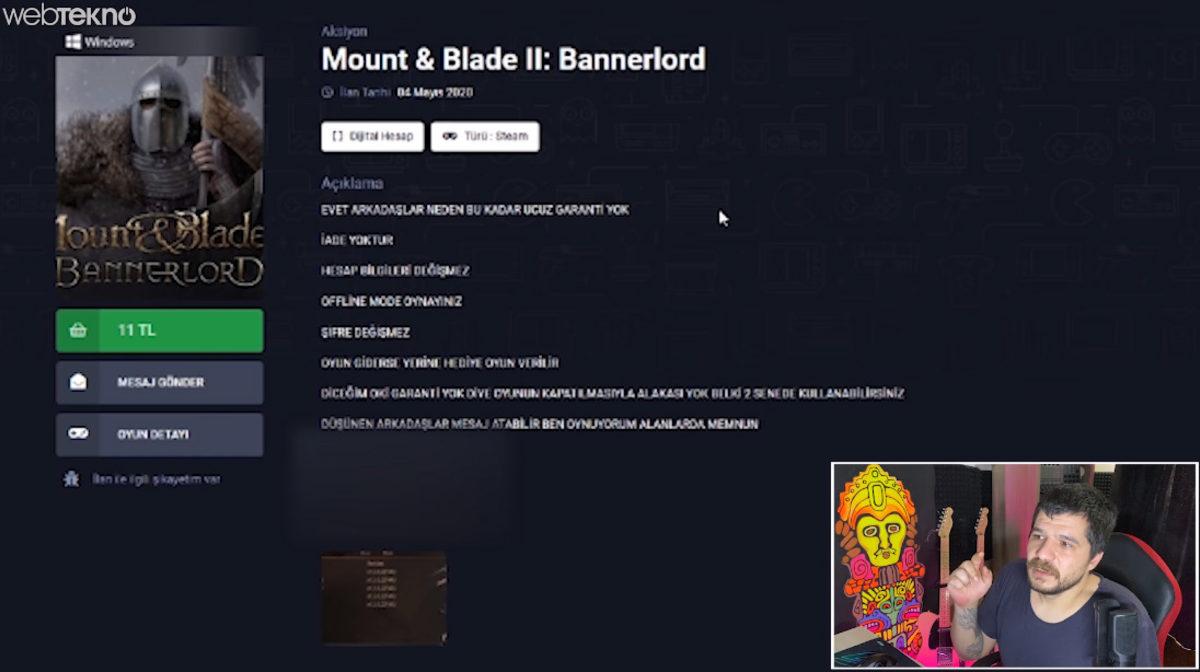 1 TL'ye GTA V, Mount & Blade II: Bannerlord, FIFA 20 Satan Siteden Alışveriş Yaptık