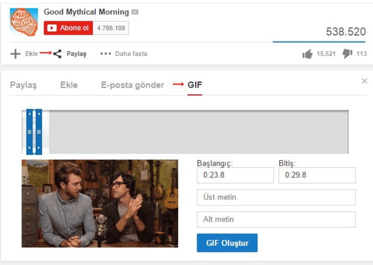 Youtube’a GIF Oluşturma Özelliği Geldi