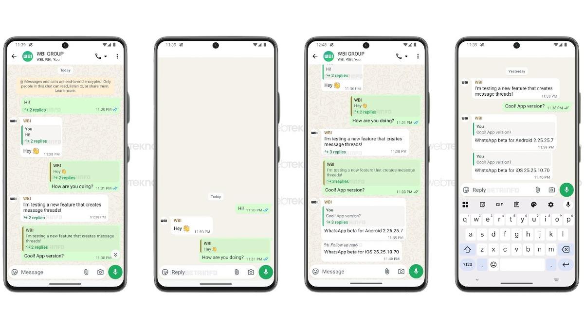 WhatsApp'a X'teki gibi "yanıt zinciri" özelliği geliyor